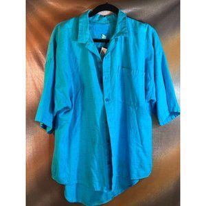 Vintage silk shirt‎ sleeve button up shirt. 50” chest R.